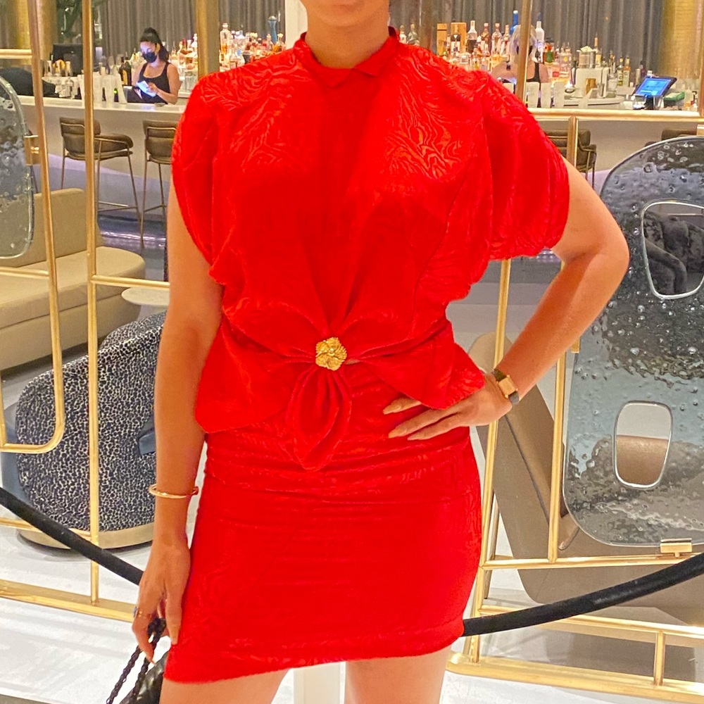 VTG Red Skirt Set